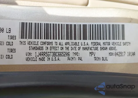 2011 Jeep Grand Cherokee Limited из США, поврежденный, VIN 1J4RR5GT3BC665206